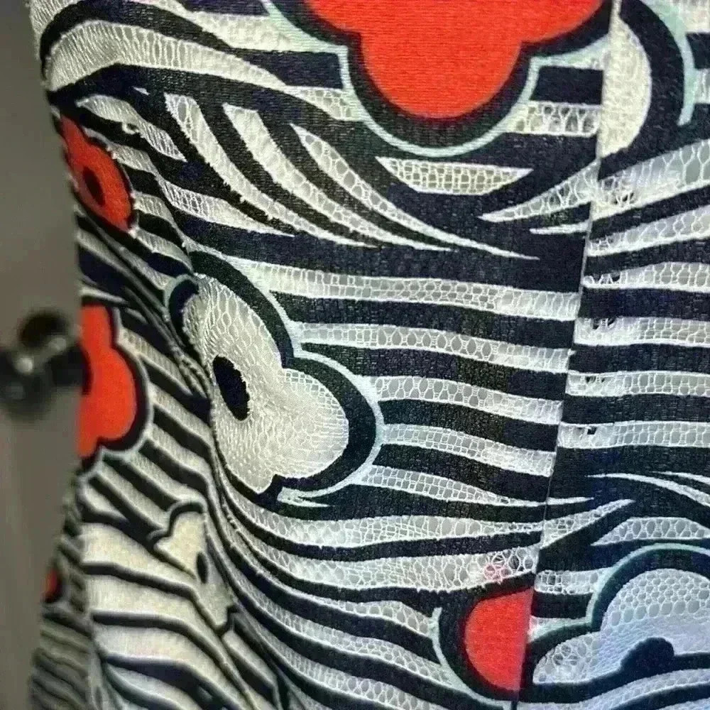 Kaari Blue NWT Navy Blue, White & Pink Floral Sleeveless Sheath Dress Women Sz 2 - Picture 6 of 14